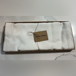 Solino Home  Linen Table Runner White 14"x120" European Flax (White)